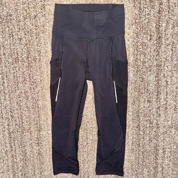 Lululemon Athletica Game Point Crop 23" Black Leggings Size 4 - Picture 1 of 9